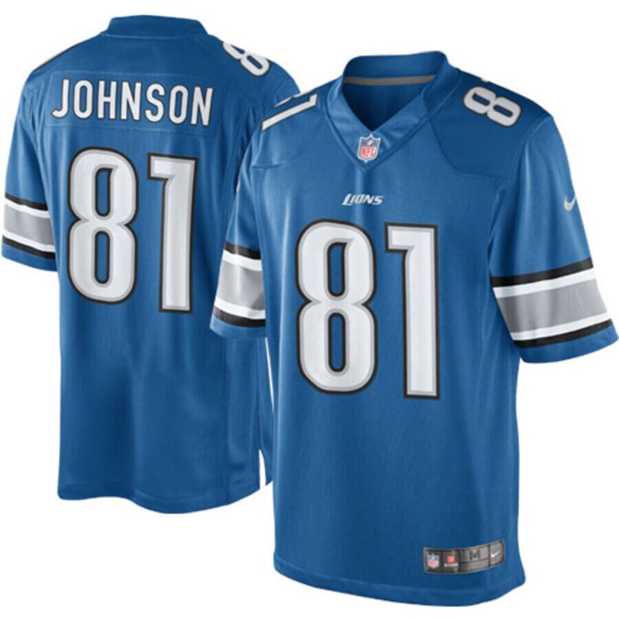 Men's Detroit Lions Customized Light Blue Team Color Limited Stitched Jersey